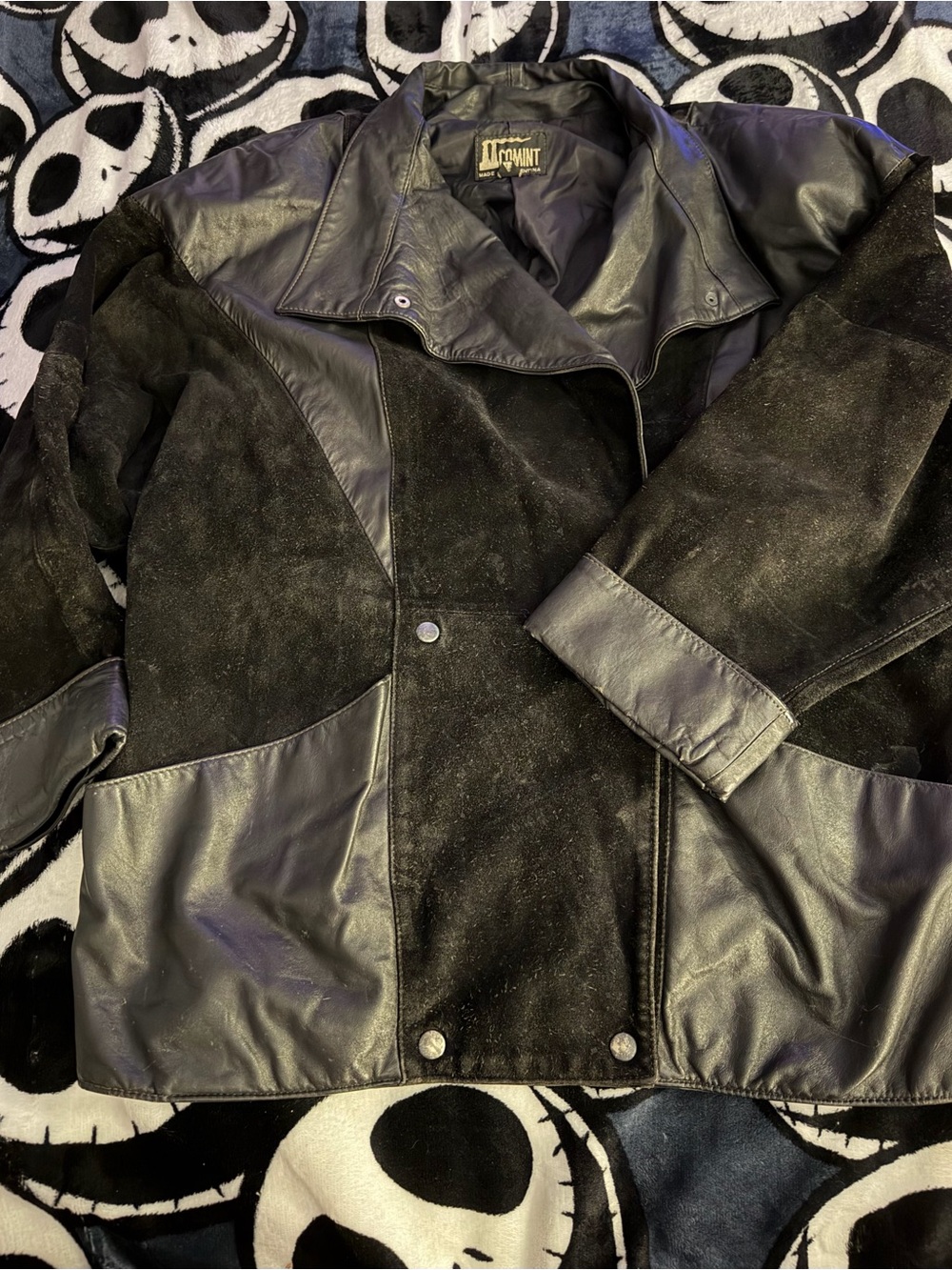 LL Movint Black Leather & Suede Mixed-Media Jacket